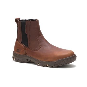 Women's Caterpillar Abbey Steel Toe Work Boots Coffee | CAT445-CA