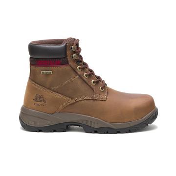 Women's Caterpillar Dryverse 6" Waterproof Steel Toe Waterproof Boots Coffee | CAT451-CA