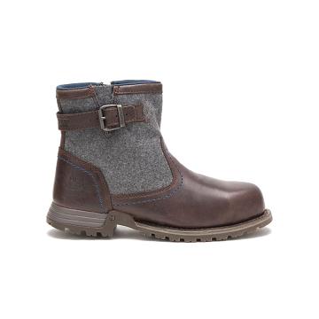 Women's Caterpillar Jace Steel Toe Work Boots Burgundy | CAT444-CA