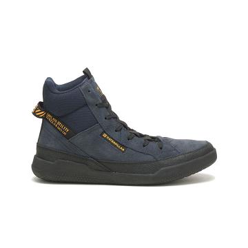 men Caterpillar CODE Hex Hi Utility Sneakers Blue | CAT327-CA