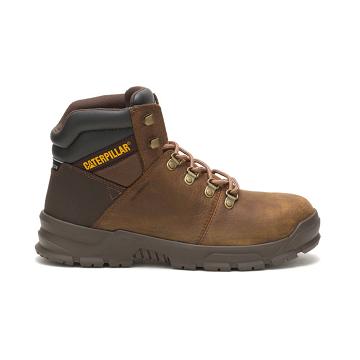 men Caterpillar Charge Waterproof Alloy Toe Work Boots Brown | CAT277-CA