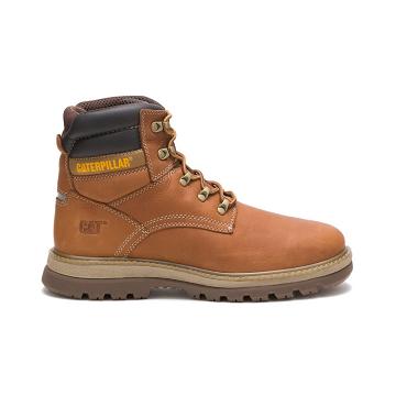 men Caterpillar Fairbanks Work Boots Brown | CAT230-CA
