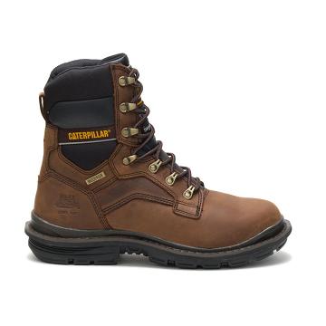 men Caterpillar Flexion Generator 8" Waterproof Thinsulate™ Steel Toe Work Boots Coffee | CAT207-CA