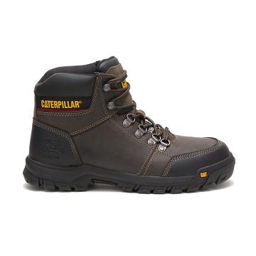 men Caterpillar Outline Steel Toe Work Boots Grey | CAT217-CA