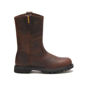 men Caterpillar Revolver Work Boots Brown | CAT097-CA