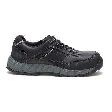 men Caterpillar Streamline Leather Composite Toe Walking Shoes Black | CAT364-CA